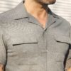 Мужская серая рубашка с коротким рукавом Арт.:6752