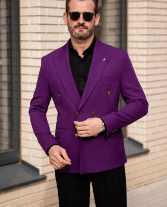 Фиолетовый двубортный пиджак Арт.:6949