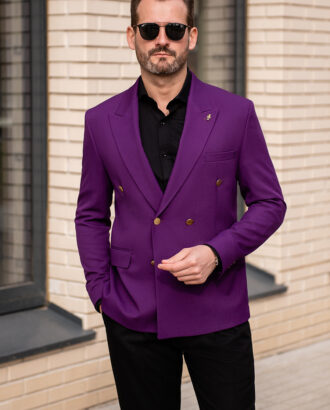 Фиолетовый двубортный пиджак Арт.:6949