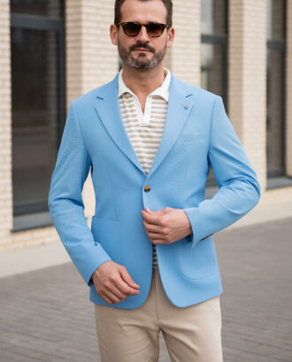 Голубой мужской пиджак Арт.:6954
