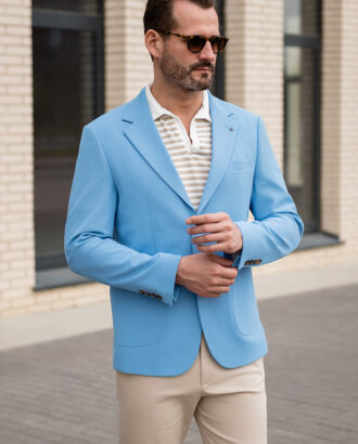Голубой мужской пиджак Арт.:6954